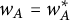 w Subscript upper A Baseline equals w Subscript upper A Superscript asterisk