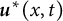 bold italic u Superscript asterisk Baseline left parenthesis x comma t right parenthesis