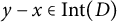 y minus x element of upper I n t left parenthesis upper D right parenthesis