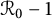 script upper R 0 minus 1