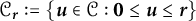 script upper C Subscript bold italic r Baseline colon equals StartSet bold italic u element of script upper C colon bold 0 less than or equals bold italic u less than or equals bold italic r EndSet