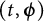 left parenthesis t comma bold italic phi right parenthesis