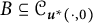 upper B subset of or equal to script upper C Subscript bold italic u Sub Superscript asterisk Subscript left parenthesis dot comma 0 right parenthesis