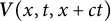 bold italic upper V left parenthesis x comma t comma x plus c t right parenthesis