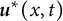 bold italic u Superscript asterisk Baseline left parenthesis x comma t right parenthesis