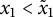 x 1 less than x overtilde Subscript 1