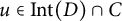 u element of upper I n t left parenthesis upper D right parenthesis intersection upper C
