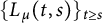 left brace upper L Subscript mu Baseline left parenthesis t comma s right parenthesis right brace Subscript t greater than or equals s