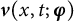 bold italic v left parenthesis x comma t semicolon bold italic phi right parenthesis