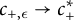 c Subscript plus comma epsilon Baseline right arrow c Subscript plus Superscript asterisk