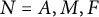upper N equals upper A comma upper M comma upper F