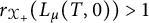 r Subscript script upper X Sub Subscript plus Baseline left parenthesis upper L Subscript mu Baseline left parenthesis upper T comma 0 right parenthesis right parenthesis greater than 1