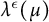 lamda Superscript epsilon Baseline left parenthesis mu right parenthesis
