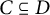 upper C subset of or equal to upper D