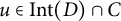 u element of upper I n t left parenthesis upper D right parenthesis intersection upper C