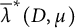 ModifyingAbove lamda With quotation dash Superscript asterisk Baseline left parenthesis upper D comma mu right parenthesis