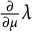 StartFraction partial differential Over partial differential mu EndFraction lamda