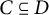 upper C subset of or equal to upper D