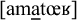 Phonetic transcription in brackets showing the letters a m a t followed by a ligature of o and e and ending with a small capital R. There is a horizontal bar under the second a.