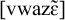 Mathematical expression in square brackets containing the lowercase letters v, w, a, z, followed by the Greek letter epsilon with a tilde accent.