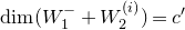 dimension left parenthesis upper W 1 Superscript minus Baseline plus upper W 2 Superscript left parenthesis i right parenthesis Baseline right parenthesis equals c prime