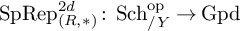 upper S p upper R e p Subscript left parenthesis upper R comma asterisk right parenthesis Superscript 2 d Baseline colon upper S c h Subscript slash upper Y Superscript op Baseline right arrow upper G p d