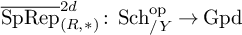 ModifyingAbove upper S p upper R e p With quotation dash Subscript left parenthesis upper R comma asterisk right parenthesis Superscript 2 d Baseline colon upper S c h Subscript slash upper Y Superscript op Baseline right arrow upper G p d