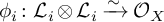 phi Subscript i Baseline colon script upper L Subscript i Baseline circled times script upper L Subscript i Baseline ModifyingAbove right arrow With tilde script upper O Subscript upper X Baseline
