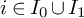 i element of upper I 0 union upper I 1