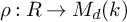 rho colon upper R right arrow upper M Subscript d Baseline left parenthesis k right parenthesis