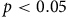 p less than 0.05