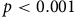 p less than 0.001