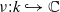 nu colon k right arrow with hook double struck upper C