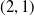 left parenthesis 2 comma 1 right parenthesis