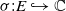 sigma colon upper E right arrow with hook double struck upper C