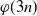 phi left parenthesis 3 n right parenthesis