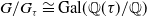 upper G divided by upper G Subscript tau Baseline approximately equals normal upper G normal a normal l left parenthesis double struck upper Q left parenthesis tau right parenthesis divided by double struck upper Q right parenthesis