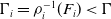 normal upper Gamma Subscript i Baseline equals rho Subscript i Superscript negative 1 Baseline left parenthesis upper F Subscript i Baseline right parenthesis less than normal upper Gamma