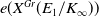 e left parenthesis upper X Superscript upper G r Baseline left parenthesis upper E 1 divided by upper K Subscript normal infinity Baseline right parenthesis right parenthesis