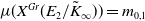 mu left parenthesis upper X Superscript upper G r Baseline left parenthesis upper E 2 divided by upper K overtilde Subscript normal infinity Baseline right parenthesis right parenthesis equals m Subscript 0 comma 1