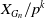 upper X Subscript upper G Sub Subscript n Baseline divided by p Superscript k