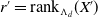 r prime equals rank Subscript normal upper Lamda Sub Subscript d Baseline left parenthesis upper X Superscript prime Baseline right parenthesis