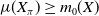 mu left parenthesis upper X Subscript pi Baseline right parenthesis greater than or equals m 0 left parenthesis upper X right parenthesis