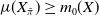 mu left parenthesis upper X Subscript pi overtilde Baseline right parenthesis greater than or equals m 0 left parenthesis upper X right parenthesis