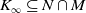 upper K Subscript normal infinity Baseline subset of or equal to upper N intersection upper M