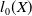 l 0 left parenthesis upper X right parenthesis