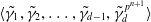 left angle bracket gamma overtilde Subscript 1 Baseline comma gamma overtilde Subscript 2 Baseline comma ellipsis comma gamma overtilde Subscript d minus 1 Baseline comma gamma overtilde Subscript d Superscript p Super Superscript n plus 1 Superscript Baseline right angle bracket