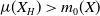 mu left parenthesis upper X Subscript upper H Baseline right parenthesis greater than m 0 left parenthesis upper X right parenthesis