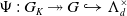 normal upper Psi colon upper G Subscript upper K Baseline two headed right arrow upper G right arrow with hook normal upper Lamda Subscript d Superscript times