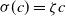 sigma left parenthesis c right parenthesis equals zeta c
